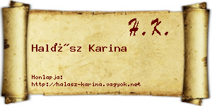 Halász Karina névjegykártya